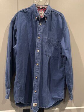 County Seat Men's Large Poplin Long Sleeve Button Down Shirt